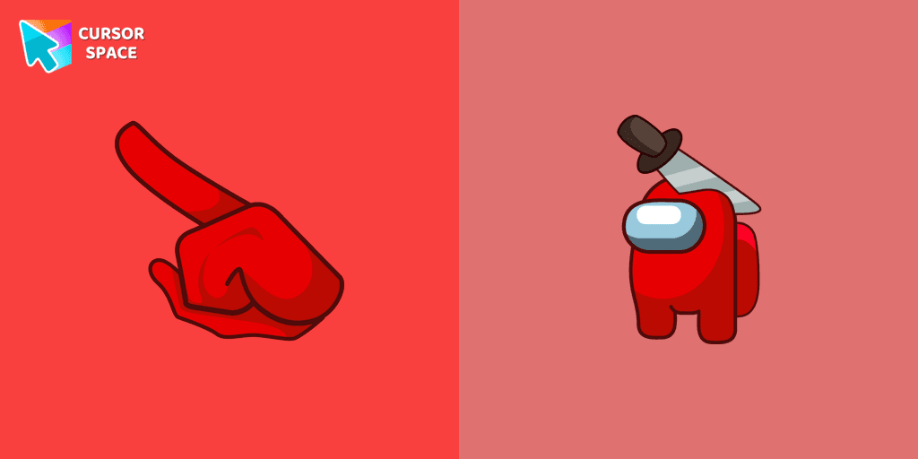 Among Us Red Character with Halloween Hat cursor cursor pack